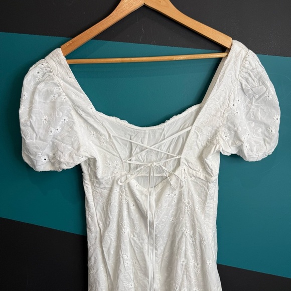 White Midi Dress 100% cotton size Large - Picture 8 of 13